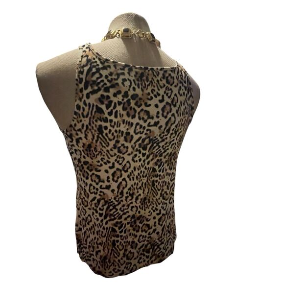 Chico's Women's Top Sz 0 US Small Animal Print Scoop Neck Sleeveless Mature Work - Picture 9 of 10
